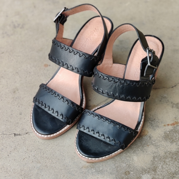 Madewell Angie Heeled Sandal Black Leather - Picture 3 of 8